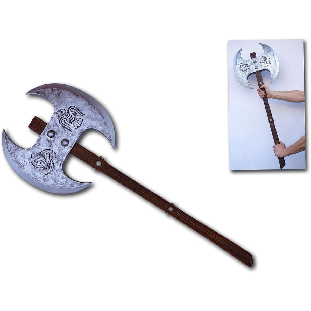 Viking Barbarian Double-Headed Battle Axe Foam Replica