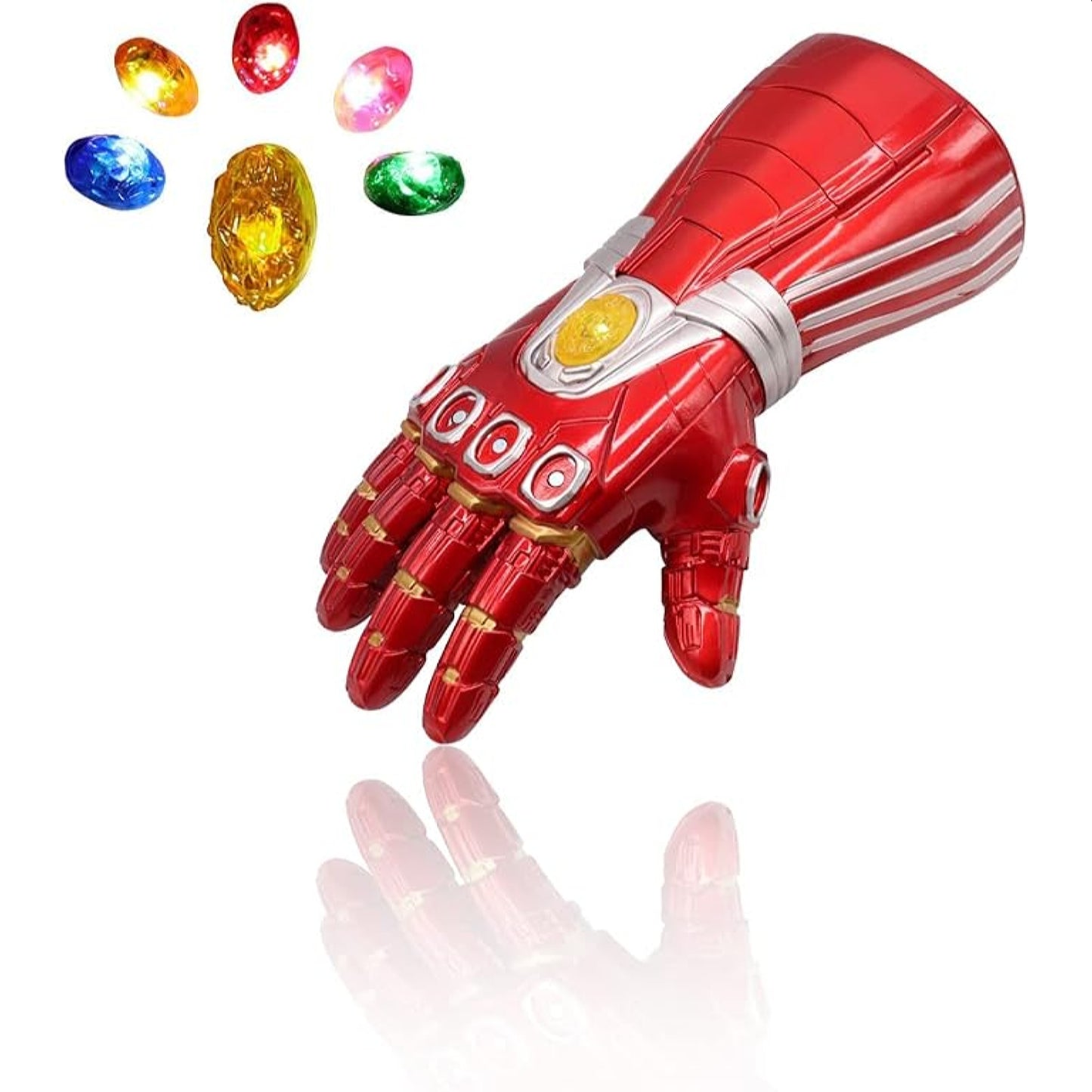 LED Light Up Infinity Gauntlet Gloves with Removable Magnet Infinity Stones