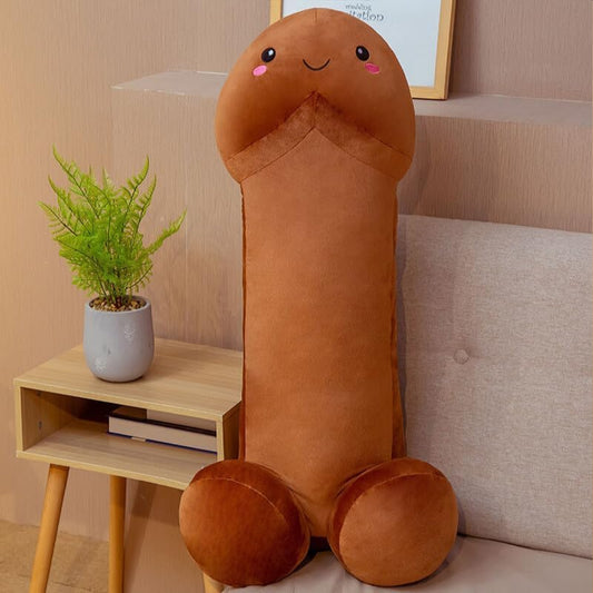 Penis Plush Toy Cushion Brown 50cm