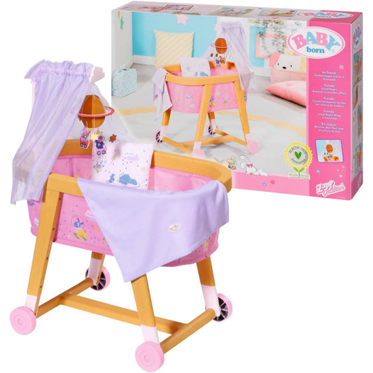 BABY Born Good Night Bassinet for Dolls Includes Bedding, Mobile & Canopy