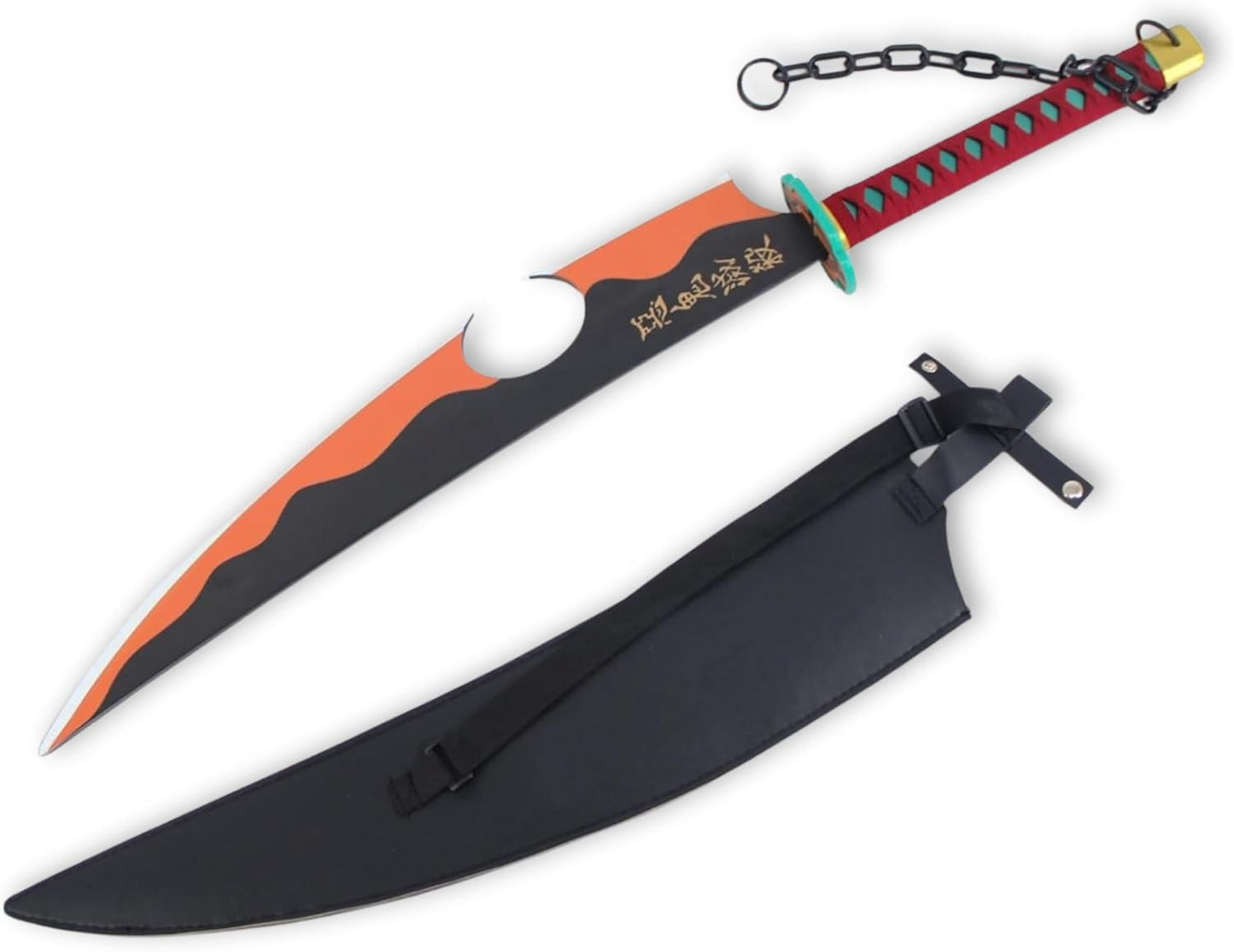 Demon Slayer Tengen Uzui Dual Nichirin Cleavers With Sheath Wooden Cosplay Swords