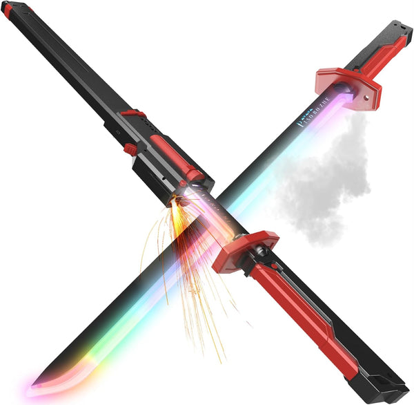 LED Neon Sword with Sparks, Smoke & Sound Effects (Red)