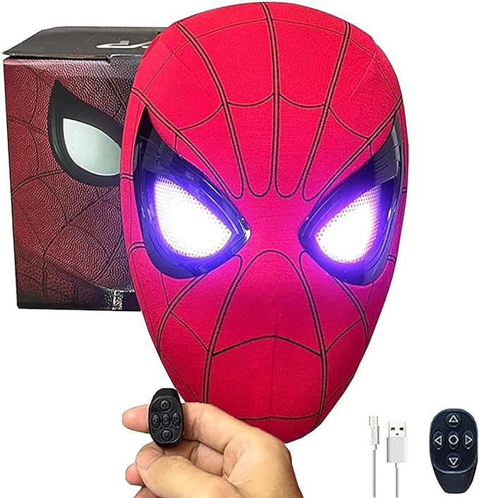 Spiderman Interactive Mask with Remote Control Movable Light Up Eyes XCY-SP001