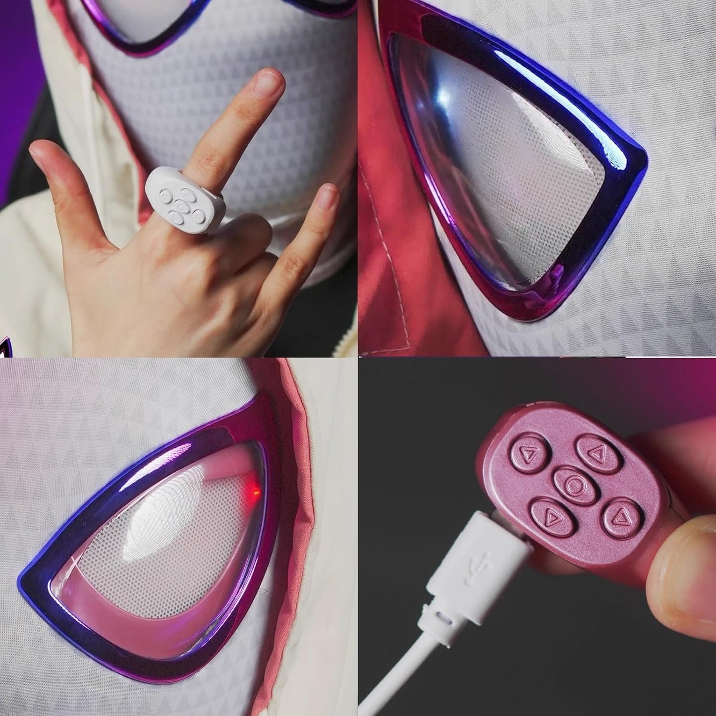 Gwen Stacy Interactive Mask With Remote Control Adjustable Moving Eyes & Light Up Spiderman Spider-man