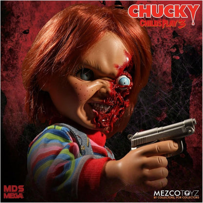 Mezco Mega Scale Child's Play 3 Pizza Face Talking Chucky Doll