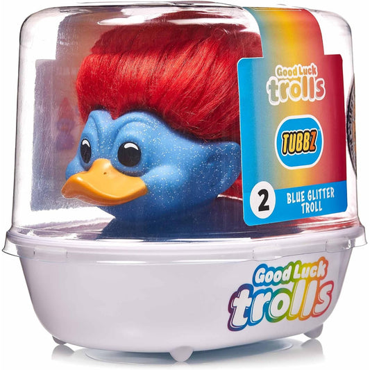 TUBBZ Glitter Blue Troll (First Edition) Collectible Vinyl Rubber Duck Figure