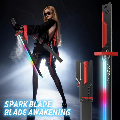 LED Neon Sword with Sparks, Smoke & Sound Effects (Red)