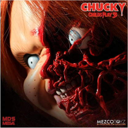 Mezco Mega Scale Child's Play 3 Pizza Face Talking Chucky Doll