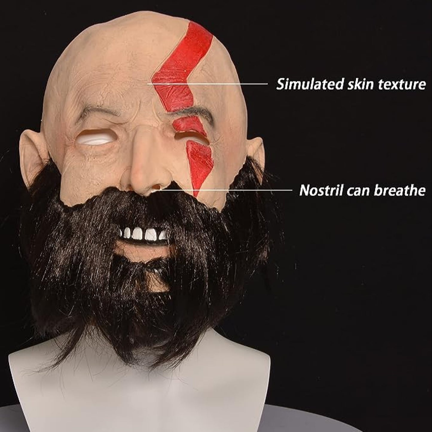 Kratos God of War Mask for Halloween, Cosplay & Fancy Dress