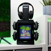 Numskull Official Minecraft LED Light Gaming Locker, Controller Holder & Headset Stand