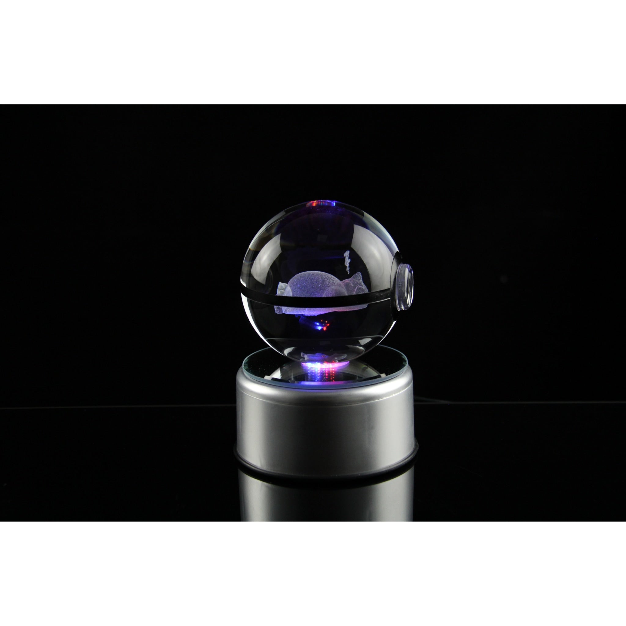 Sleep Snorlax Pokemon Glass Crystal Pokeball 46 with Light-Up LED Base Ornament 80mm XL Size