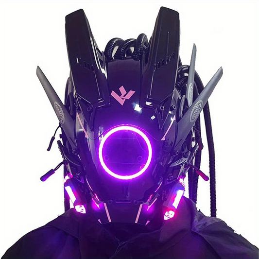 Cyberpunk LED Mask with Braids