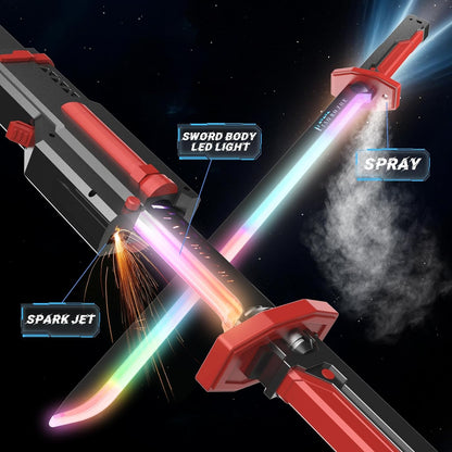 LED Neon Sword with Sparks, Smoke & Sound Effects (Red)