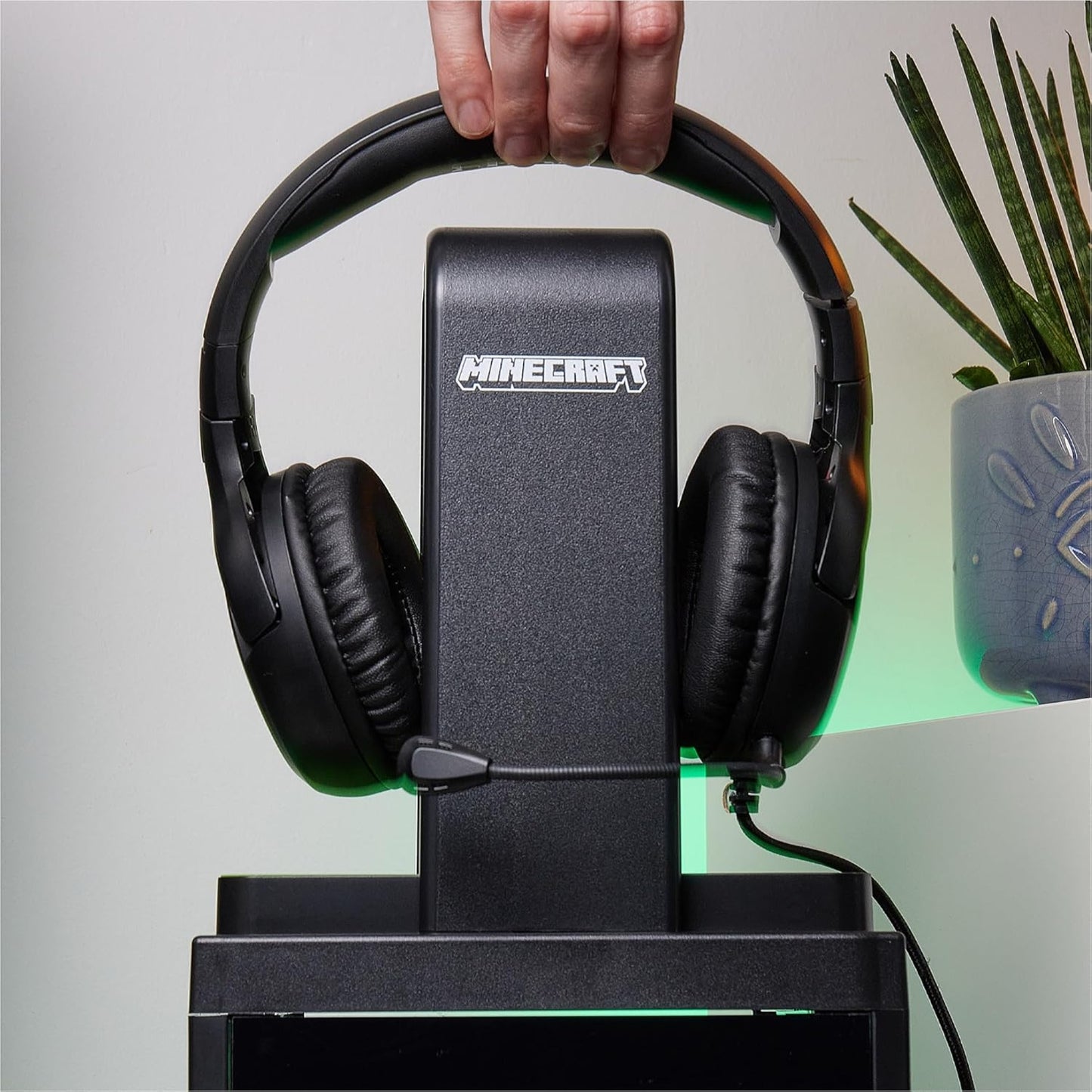 Numskull Official Minecraft LED Light Gaming Locker, Controller Holder & Headset Stand