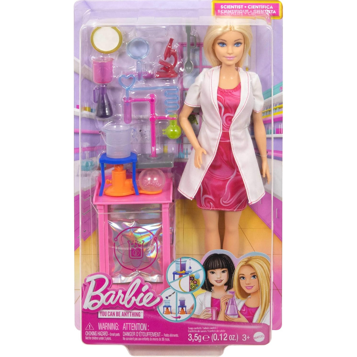 Barbie You Can Be Anything Scientist Doll DAMAGED BOX