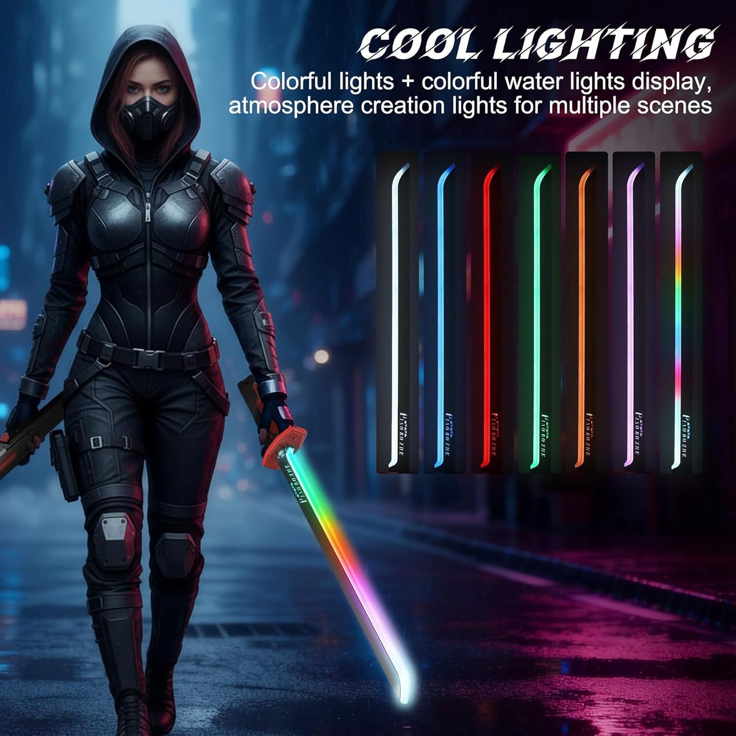 LED Neon Sword with Sparks, Smoke & Sound Effects (Grey)