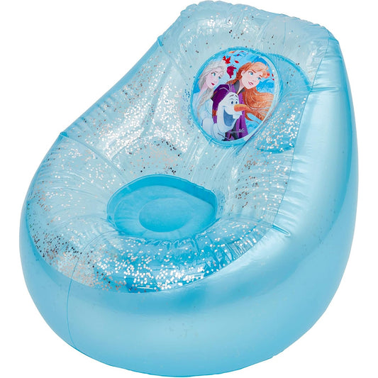 Disney Frozen Inflatable Glitter Chill Chair Blue/White