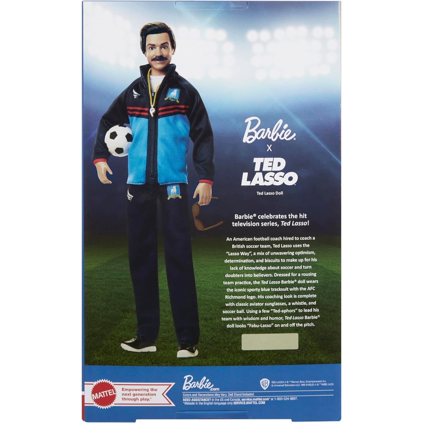 Barbie Signature Ted Lasso Wearing Blue AFC Richmond Tracksuit Doll