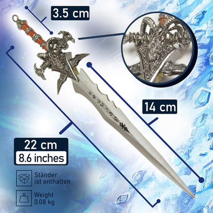 World of Warcraft Frostmourne Runeblade Style Metal Letter Opener With LED Base