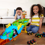 Hot Wheels Monster Trucks Wreckin’ Raceway Playset with Bigfoot & Gunkster