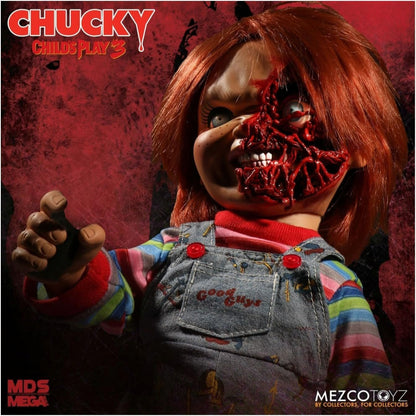 Mezco Mega Scale Child's Play 3 Pizza Face Talking Chucky Doll