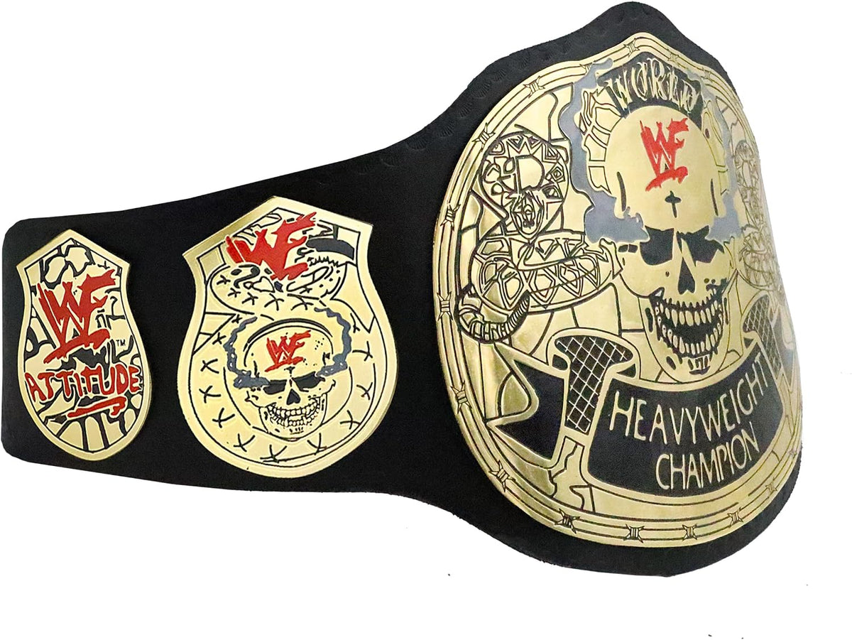 WWF Stone Cold Smoking Skull Championship Wrestling Belt Rattleskin Back 6MM Diecast Plate