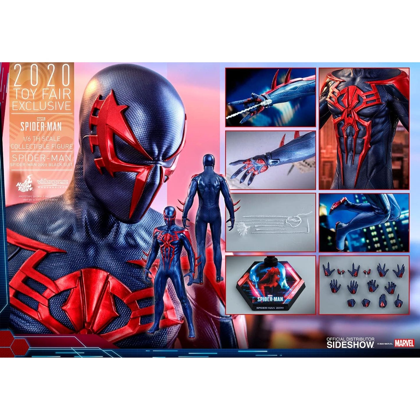 Marvel Spider-Man 2099 Black Suit Hot Toys 1:6 Scale Sideshow Exclusive Figure