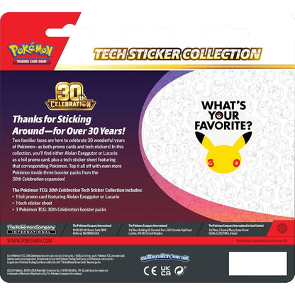 Pokemon TCG: 30th Celebration Tech Sticker Collection—Lucario (1 Foil Promo Card & 3 Booster Packs)