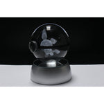 Pichu Pokemon Glass Crystal Pokeball 42 with Light-Up LED Base Ornament 80mm XL Size