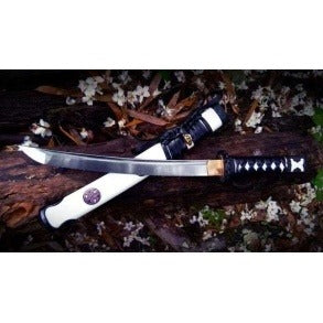 White Kendo Master Hand Forged Tanto Metal Sword