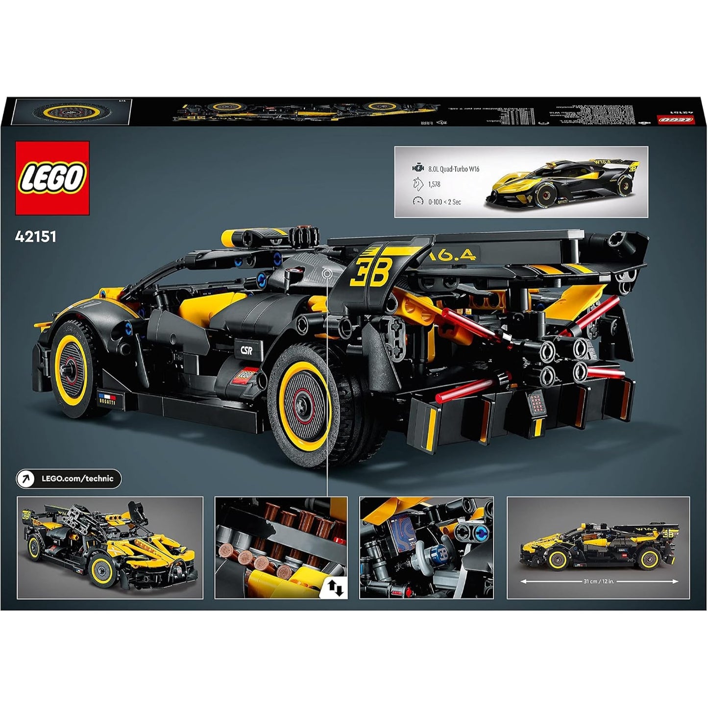 LEGO Technic Bugatti Bolide Racing Car Building Set 42151