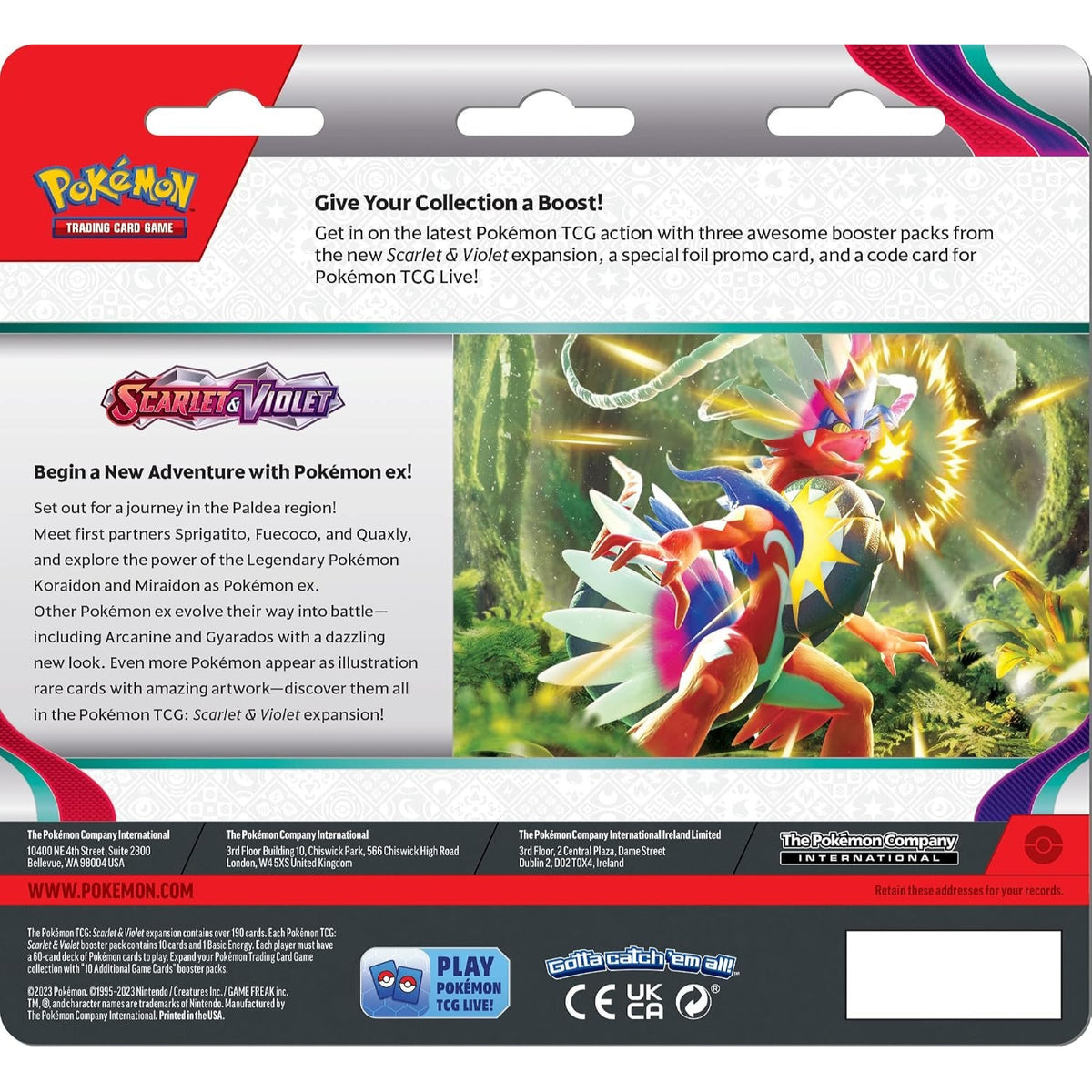 Pokemon TCG: Scarlet and Violet Triple Pack - Dondozo (3 Boosters and Foil Promo Card)