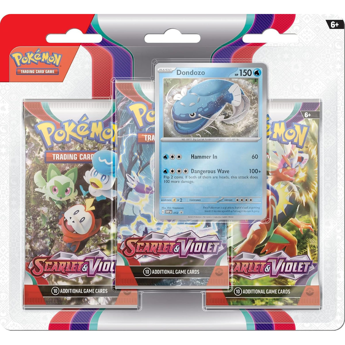 Pokemon TCG: Scarlet and Violet Triple Pack - Dondozo (3 Boosters and Foil Promo Card)