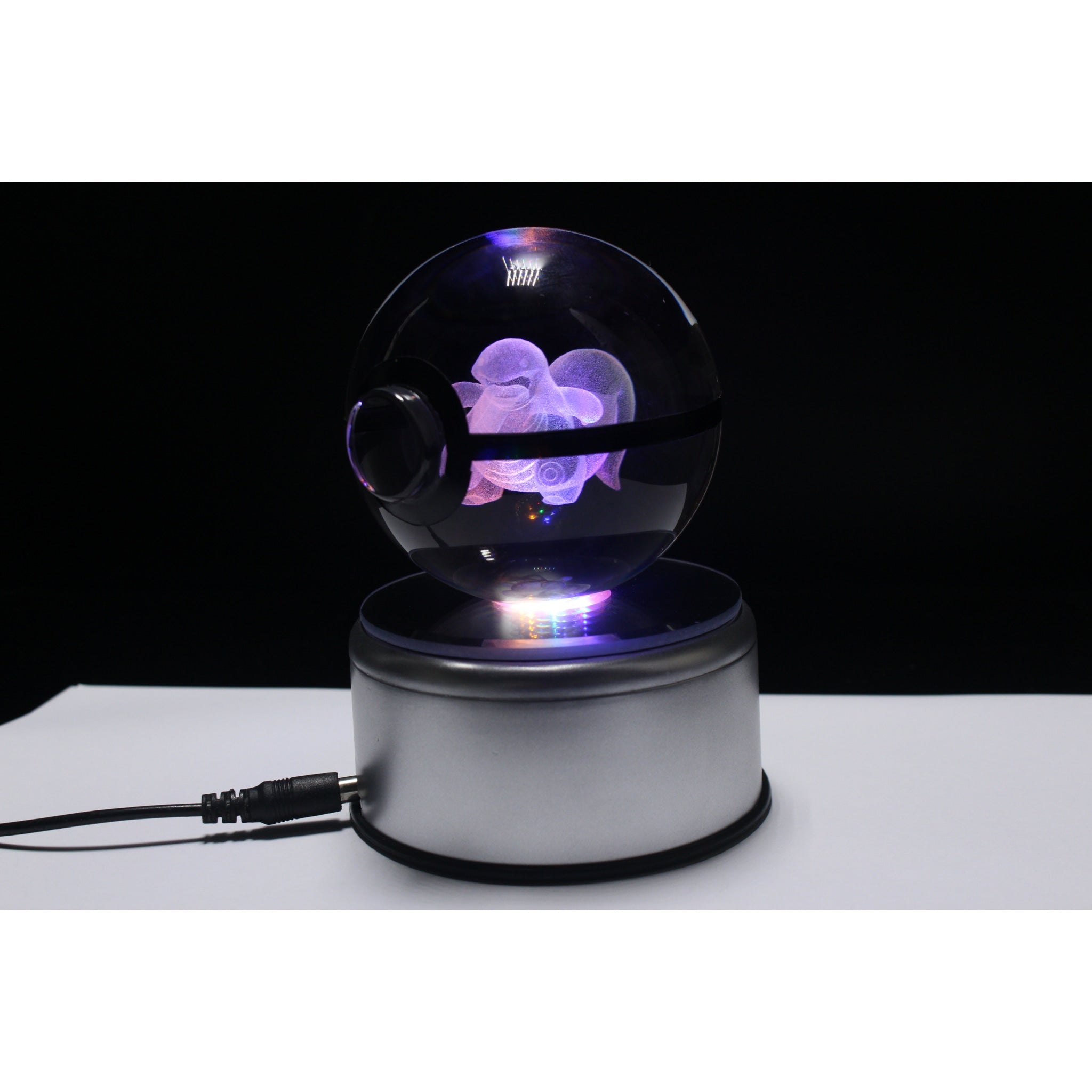 Lickitung Pokemon Glass Crystal Pokeball 35 with Light-Up LED Base Ornament 80mm XL Size