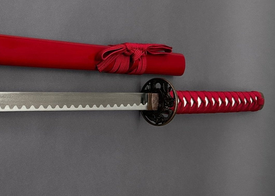 Red Blue Purple Dragon Samurai Metal Katana Sword