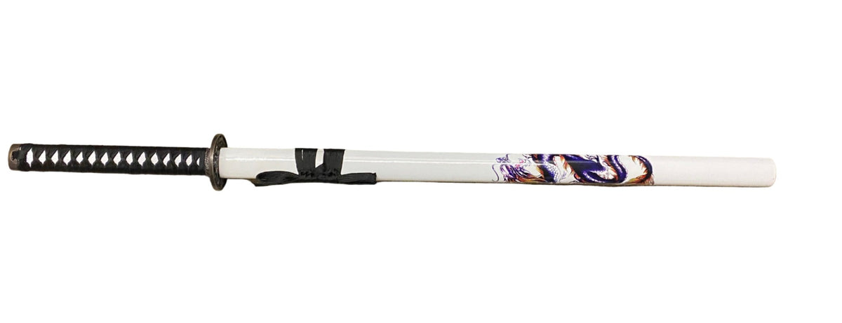White Black & Purple Dragon Samurai Metal Katana Sword