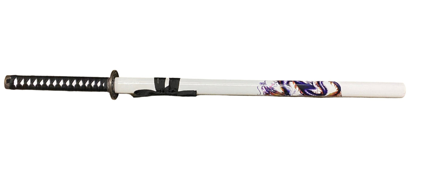 White Black & Purple Dragon Samurai Metal Katana Sword