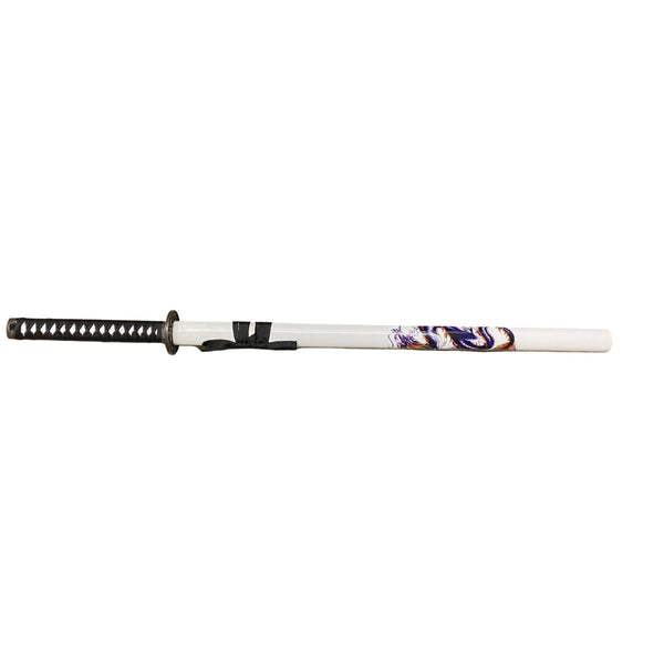 White Black & Purple Dragon Samurai Metal Katana Sword