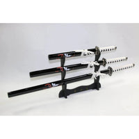 Black & White Steel Samurai Katana Set of 3