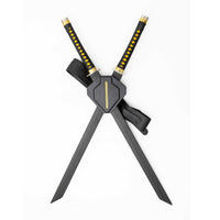 Deadpool Swords Twin Metal Katana Swords with Back Sheath Holder V2