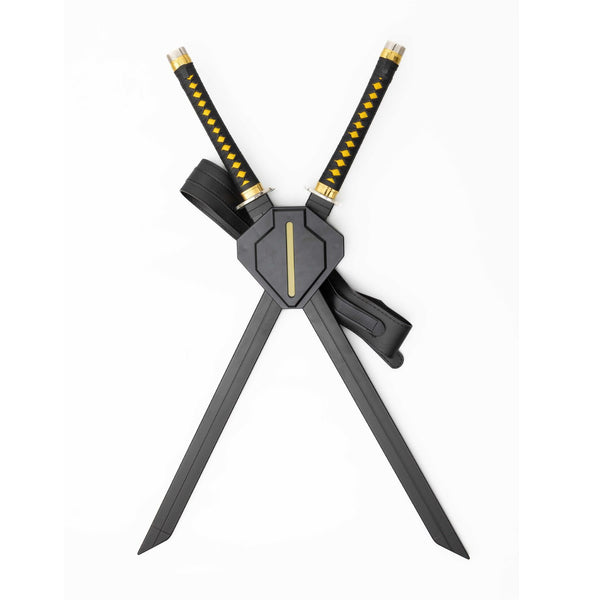 Deadpool Swords Twin Metal Katana Swords with Back Sheath Holder V2