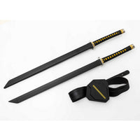 Deadpool Swords Twin Metal Katana Swords with Back Sheath Holder V2