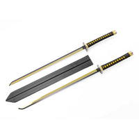 Deadpool Swords Twin Metal Katana Swords with Back Sheath Holder V2