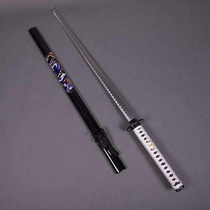 Black Katana Blue Purple Dragon Samurai Metal Katana Sword