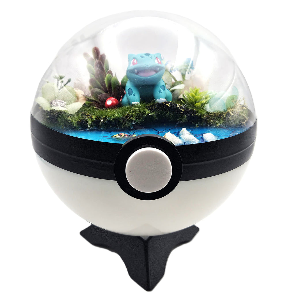 Bulbasaur Crystal Terrarium Lake White Poke Ball Handmade