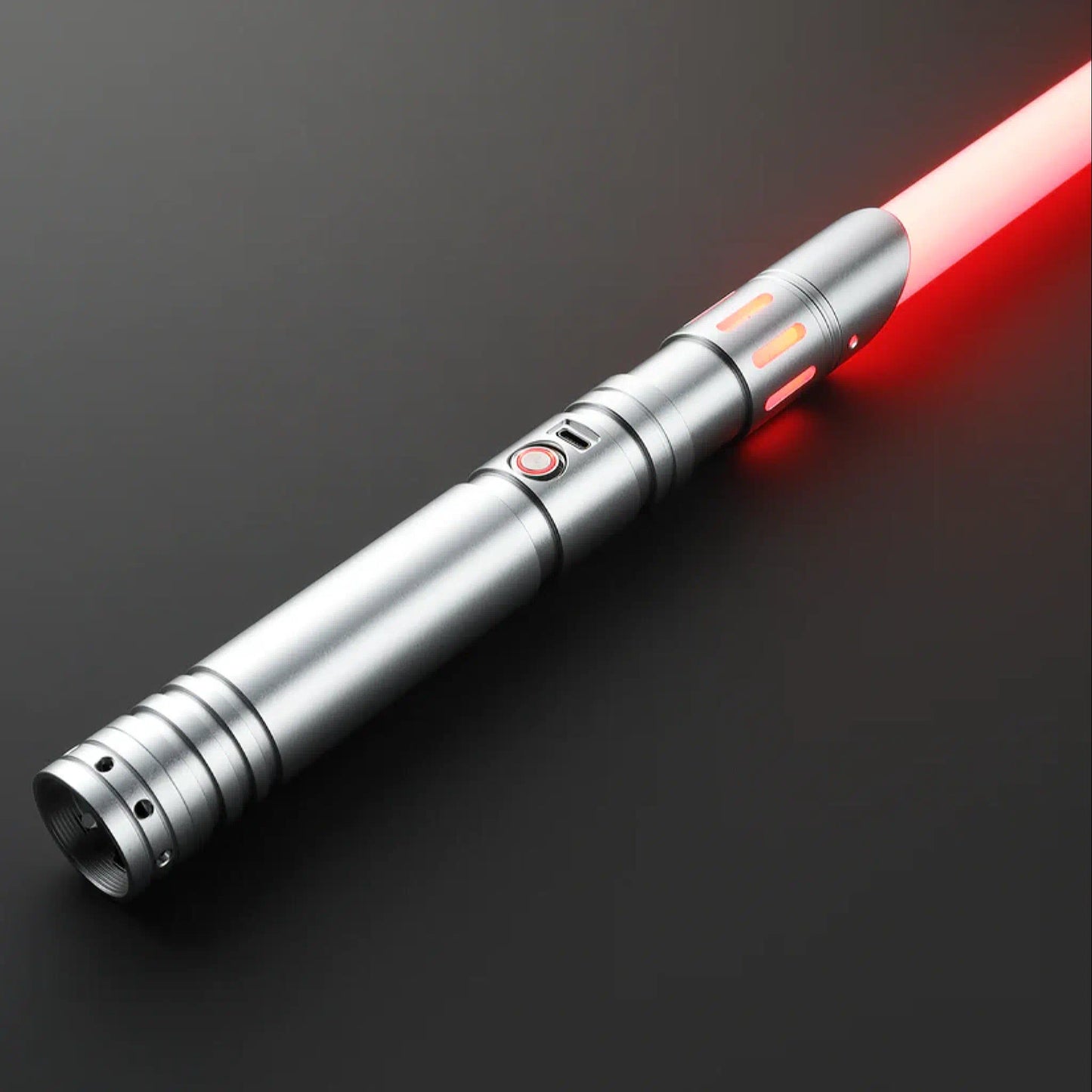 Star Wars Combat Lightsaber RGB Baselit Custom No.C007 Silver Replica (No 9 Base)