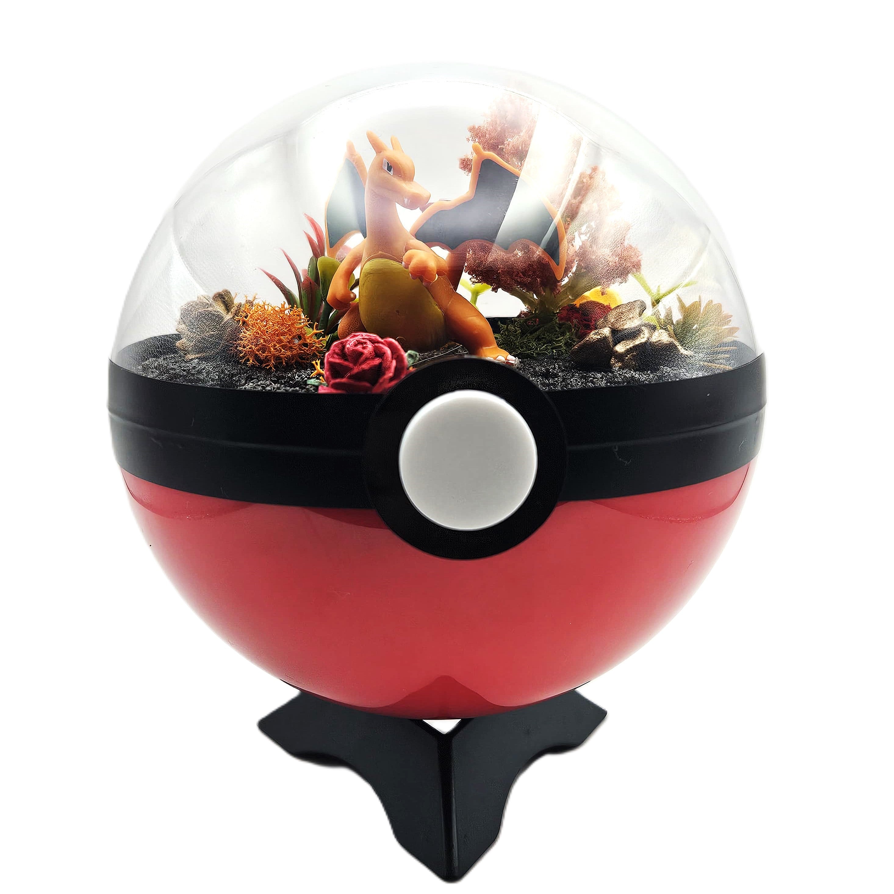 Charizard Crystal Terrarium Lava Red Poke Ball Handmade