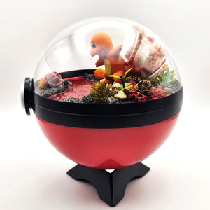 Charmander Crystal Terrarium Lava Red Poke Ball Handmade