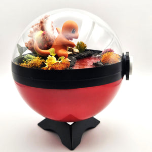 Charmander Crystal Terrarium Lava Red Poke Ball Handmade