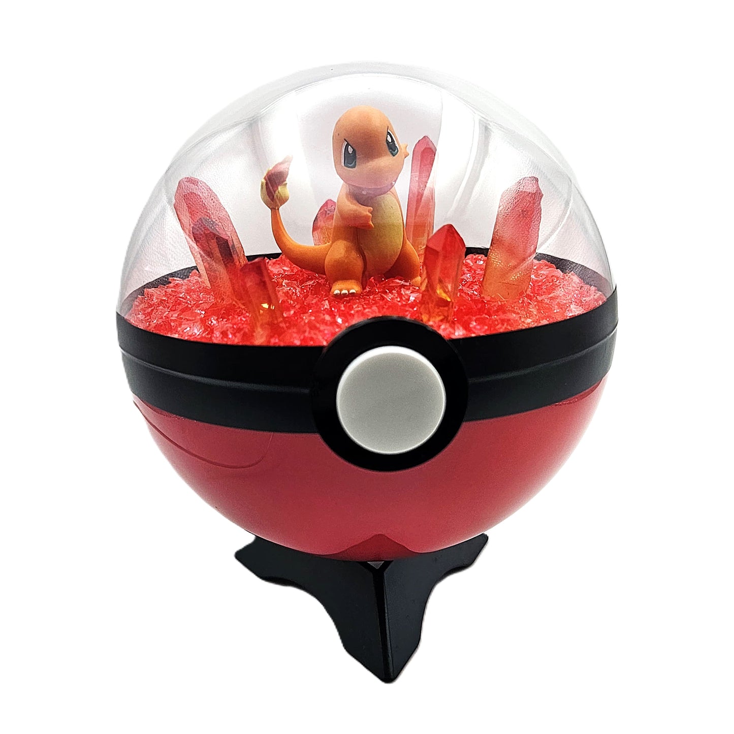 Pokemon Charmander Light Up LED Crystal Terrarium Red/Red Poke Ball Handmade